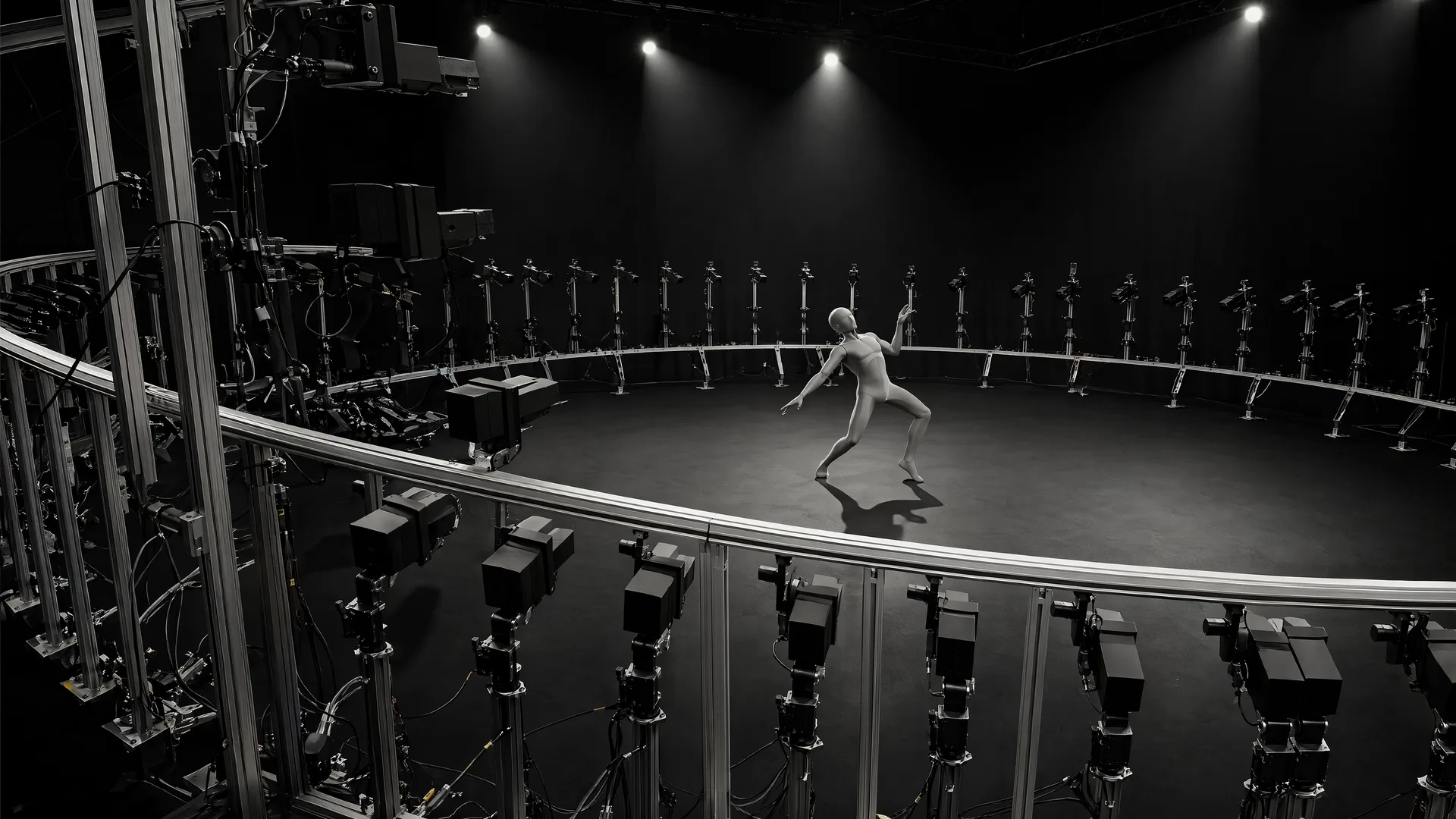 Representative cinematic bullet-time ARC around a featureless mannequin